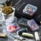 24 Packs Small Clear Plastic Beads Storage Containers Box with Hinged Lid for Storage of Small Items, Crafts, Jewelry, Hardware (2.5 x 1.7 x 0.8 Inches)